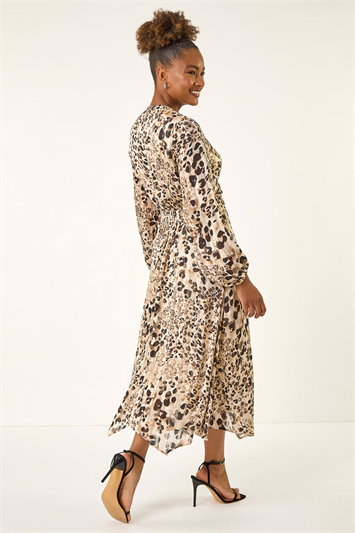 Animal Print Twist Front Dress 14794359