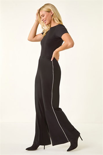 Petite Side Trim Wide Leg Trouser 18103408