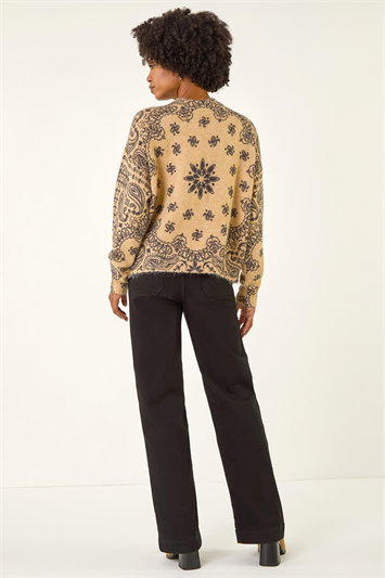Abstract Floral Knit Jumper 16225106