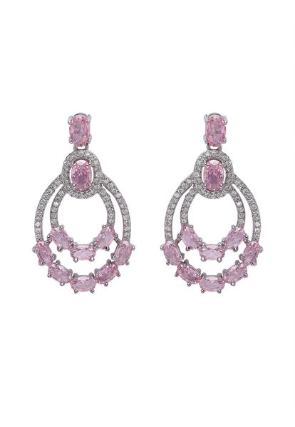 Pink Diva Double Layered Danglers