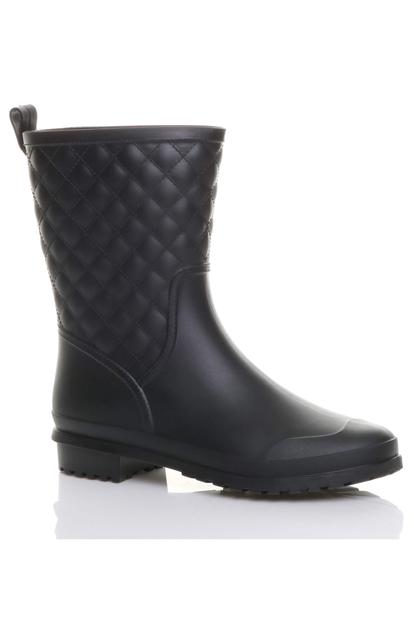 Black Waterproof Wellingtons Quilted Ankle Boots Wellies