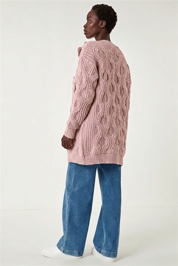 Pink 3D Bow Knit Cardigan