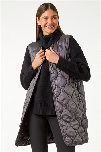 Quilted Collarless Buttoned Gilet 12029304