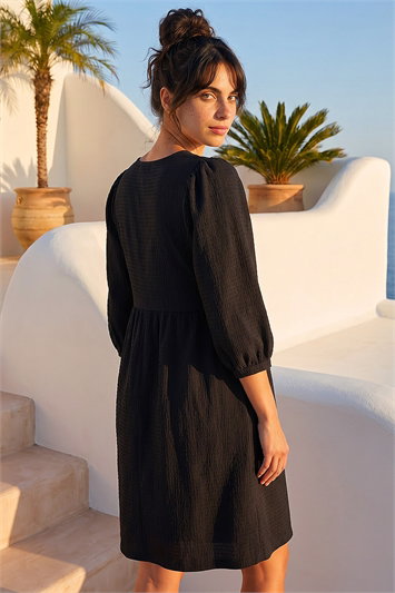 Dusk Textured Blouson Puff Sleeve Dress 14822408