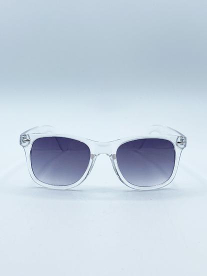 Grey Clear Wayfarer Sunglasses With Graded Grey Lenses