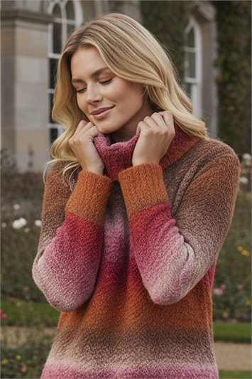 Red Ombre Stripe Knit Jumper