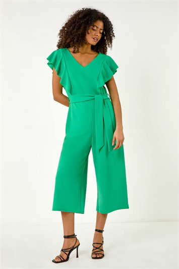 Dusk Frill Crepe Belted Jumpsuit 14723834