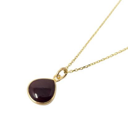 Metallic Dark Ruby 40Th Birthday Gift Gemstone Gold Vermeil Necklace