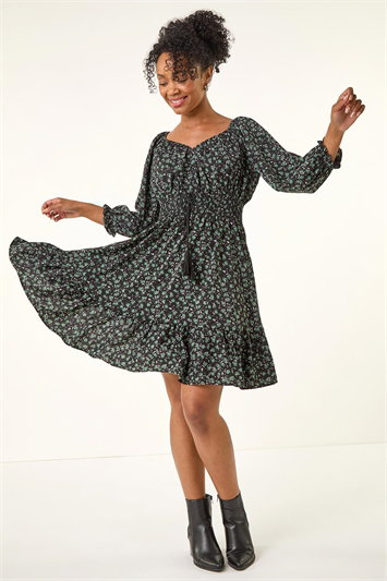 Petite Floral Frill Dress 14810408