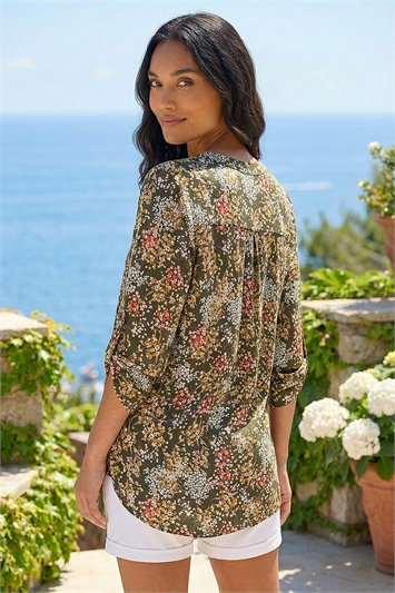 Floral Print Stretch Shirt 19480940