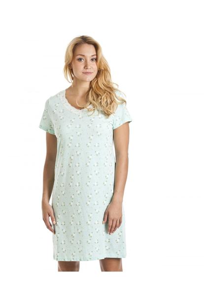 Pink Ditsy Rose Floral Print Cotton Nightshirt