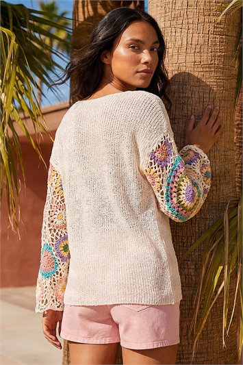 Crochet Sleeve Jumper 16249238