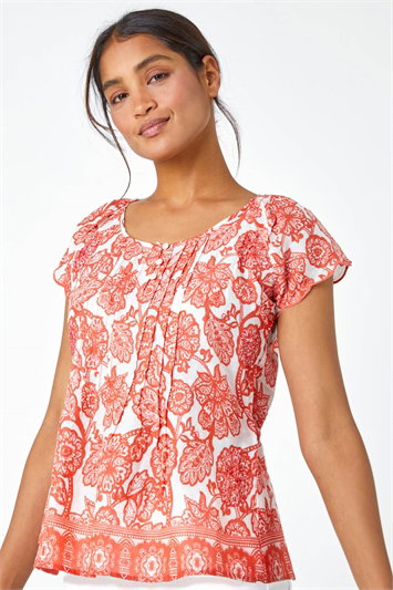 Floral Print Cotton Top 20078422