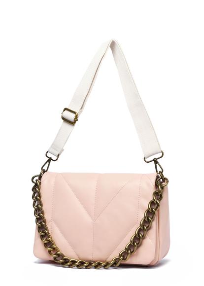 Pink Chain Detail Cross Body Bag