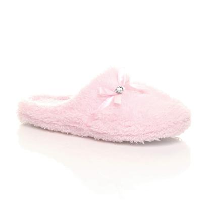 Purple Fleece Mules Slippers