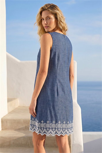 Embroidered Hem Smock Dress 14832429