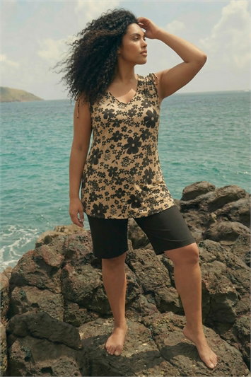 Curve Floral Print Vest Top 19501988