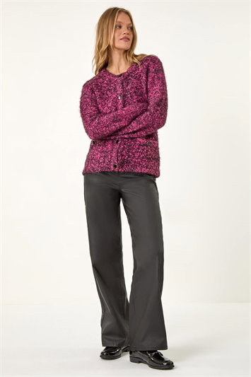 Fluffy Knit Button Cardigan 16129217