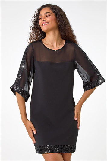 Sequin Trim Shift Dress 14620808