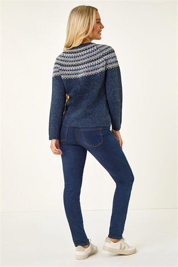 Petite Metallic Fairisle Detail Knit Jumper 16149860