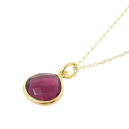 Red Ruby July Birthstone Gold Plated Pendant Charm Necklace