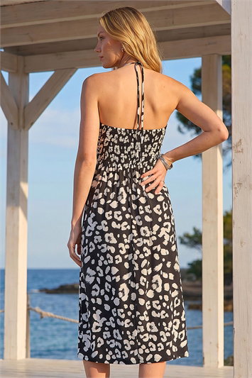 Animal Print Stretch Bandeau Midi Dress 14486208