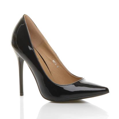 Black High Heel Stiletto Pointed Toe Court Shoes