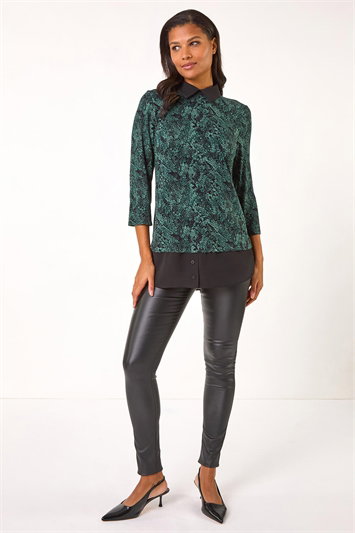 Abstract Animal Print 2 in1 Shirt 19369791