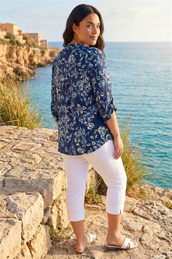 Curve Puff Print Stretch Shirt 19485460
