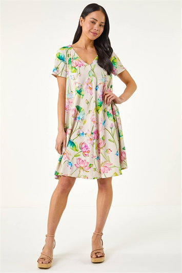 Petite Floral Swing Dress 14886172