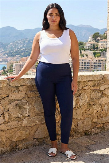Blue Curve Full Length Elastic Waist Trousers
