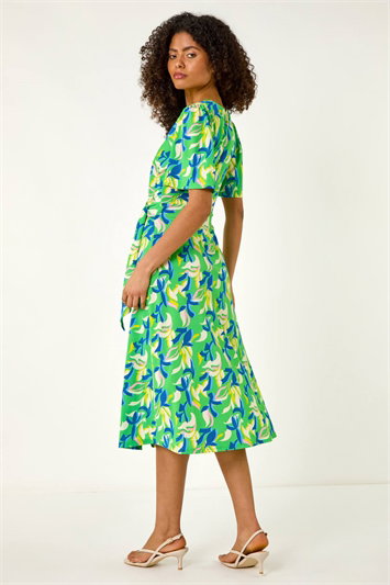 Dusk Leaf Print Midi Dress 14724334
