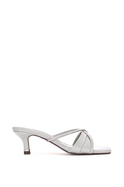 'Claudia' Mid Heeled Sandal Slip On Mules With Square Toe M000012949