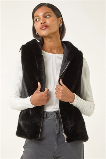 Hooded Faux Fur Gilet 15046308