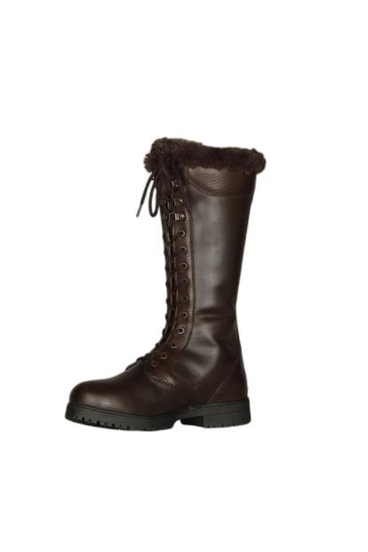 Brown Nola Leather Lace Up Standard Country Boots