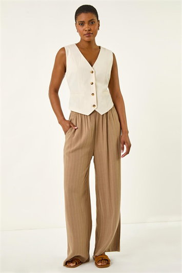 Cotton V-Neck Button Through Waistcoat 10207438