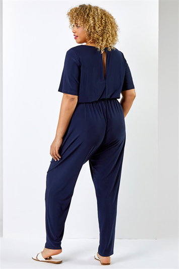 Curve Tie Waist Jersey Jumpsuit 14275460