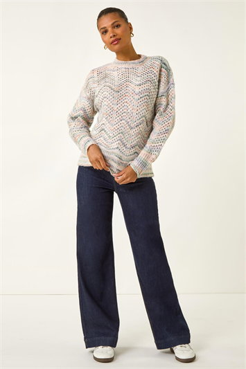 Zig Zag Pointelle Knit Jumper 16232144