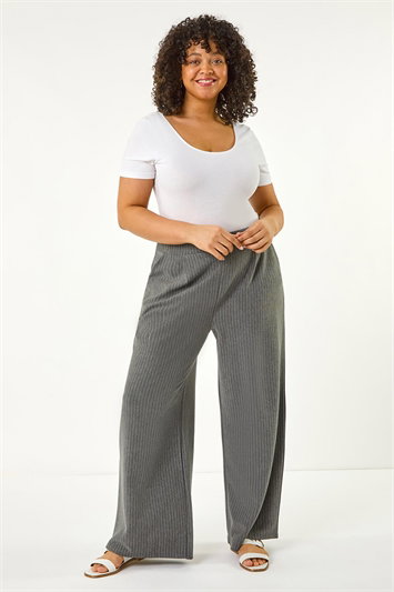 Curve Pinstripe Elastic Waist Trouser 18085425