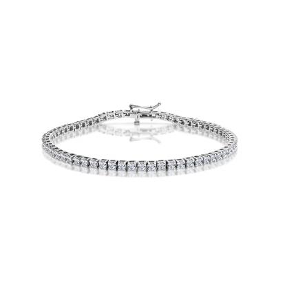 Metallic Sterling Silver Tennis Bracelet - 3Mm