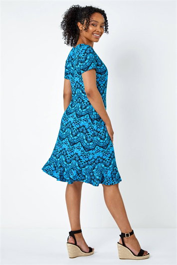 Petite Aztec Tie Detail Wrap Dress 14428109
