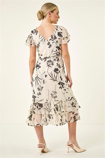 Petite Floral Frill Hem Midi Dress 14829638