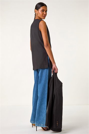 Longline Button Waistcoat Jacket 15026408