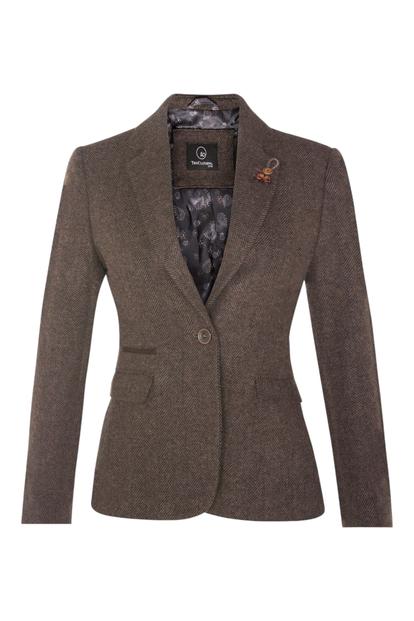 Brown Tweed 1920S Herringbone Brown Blazer