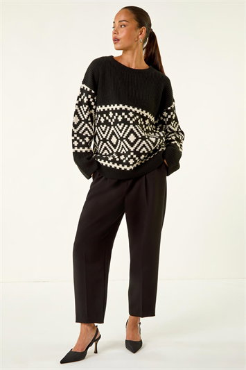 Petite Diamond Geometric Knit Jumper 16229108