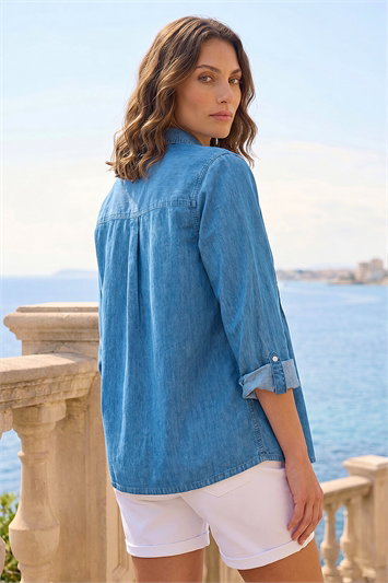 Petite Pintuck Button Up Blouse 10217729