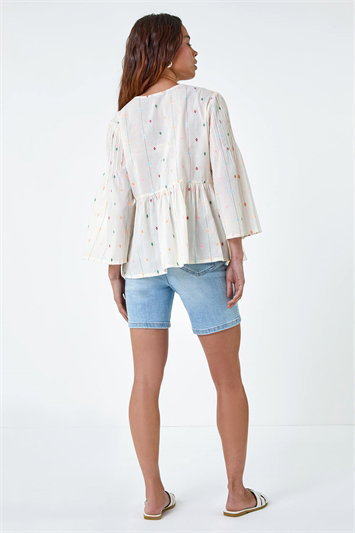 Petite Embroidered Cotton Smock Top 20175838
