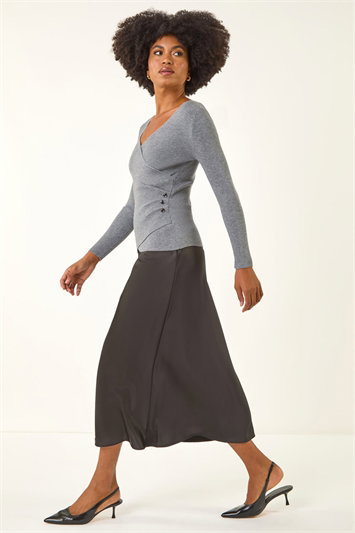 Wrap Button Detail Knit Jumper 16215136