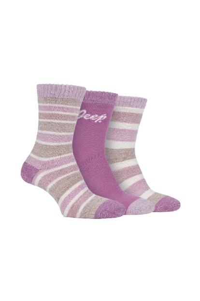 Pink 3 Pack Heavy Duty Hiking Socks