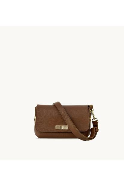 Brown The Maisie Mini Tan Leather Bag